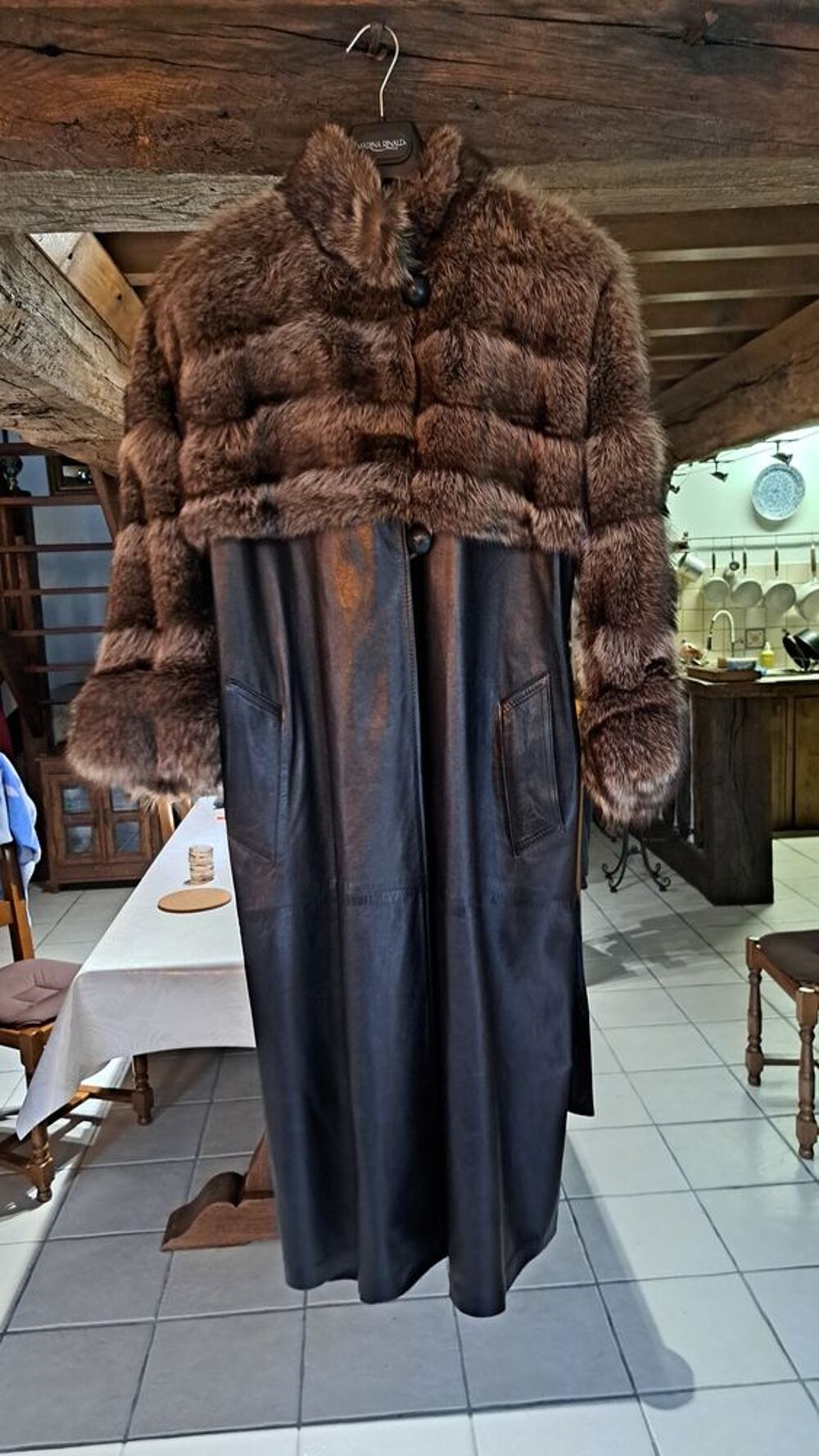 Manteau cuir et fourrure Vêtements