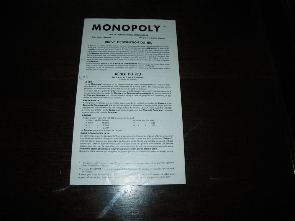 MONOPOLY VINTAGE Jeux / jouets