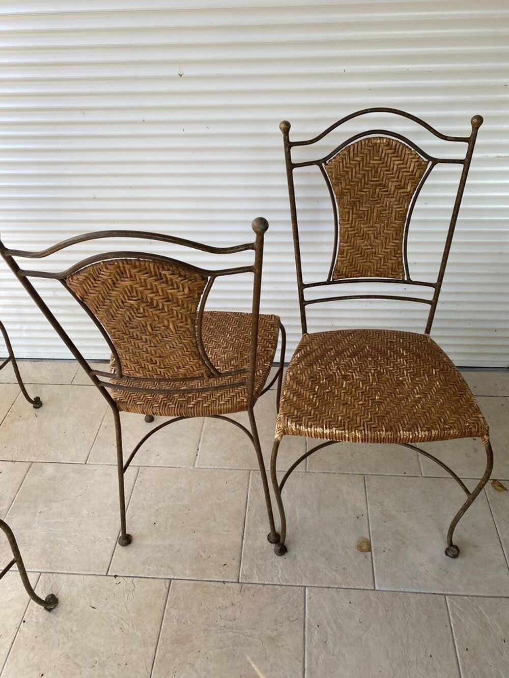 chaise fer forg&eacute; / rotin Meubles