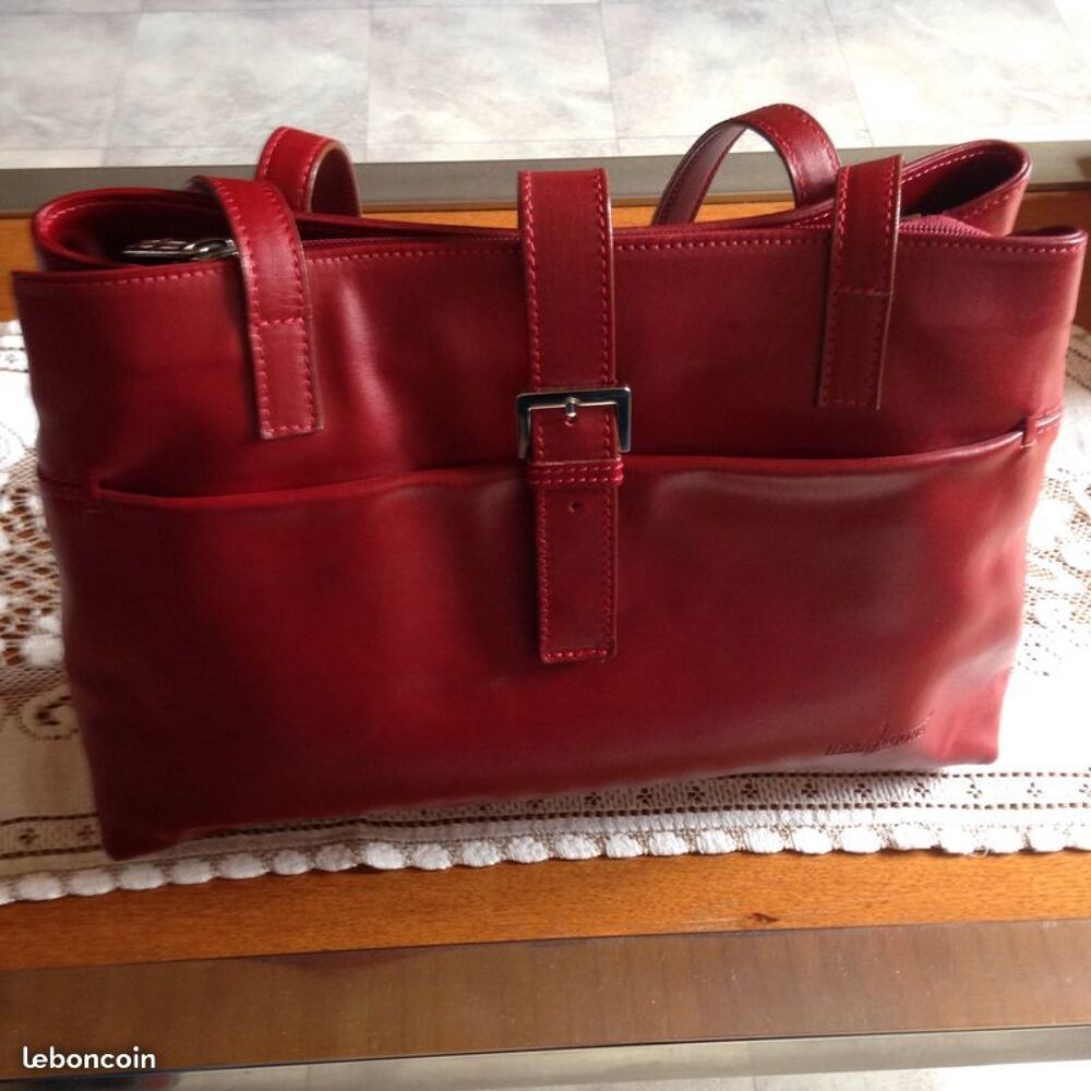 Sac &agrave; main Rouge Bordeaux Maroquinerie