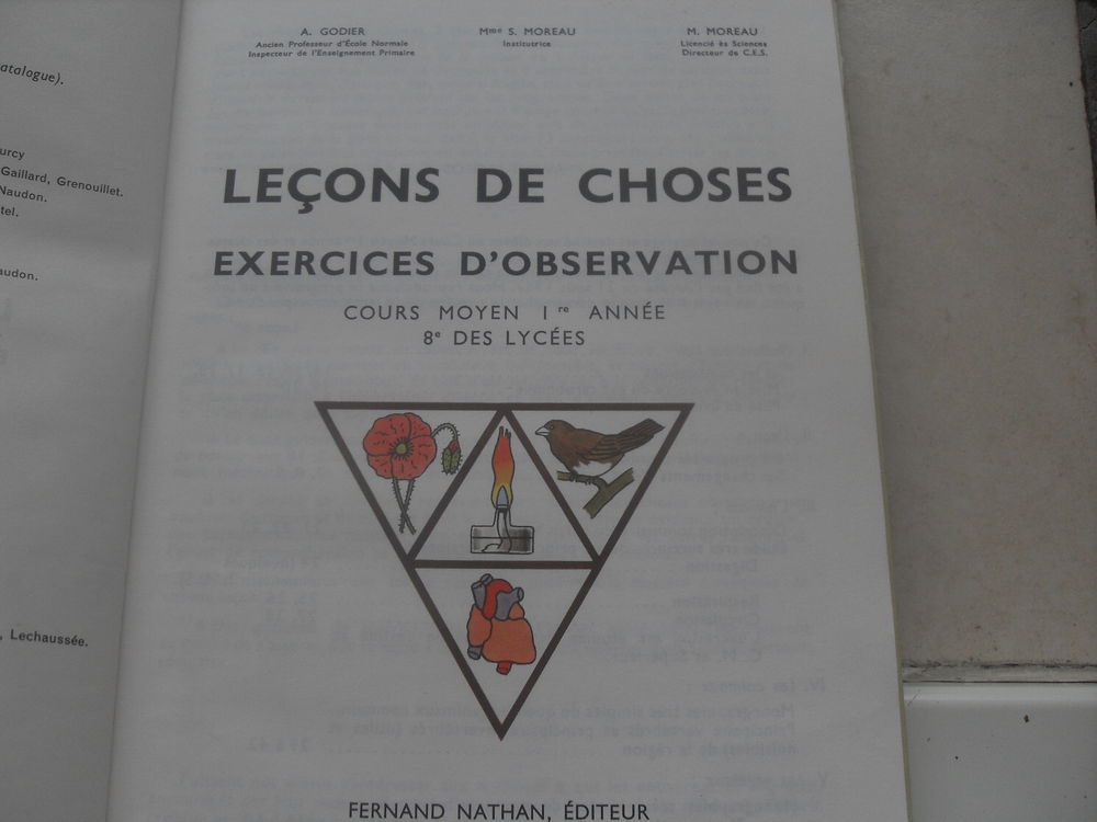 Ancien livre "les le&ccedil;ons de choses" 
