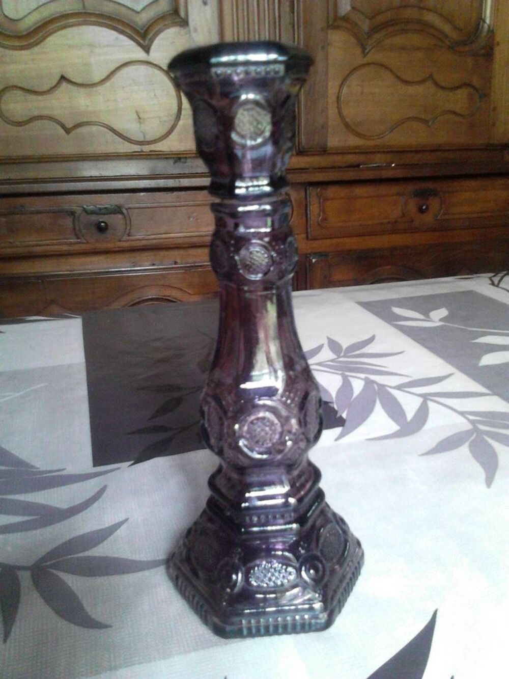 Bouteille en verre collection avon en forme de bougeoir 