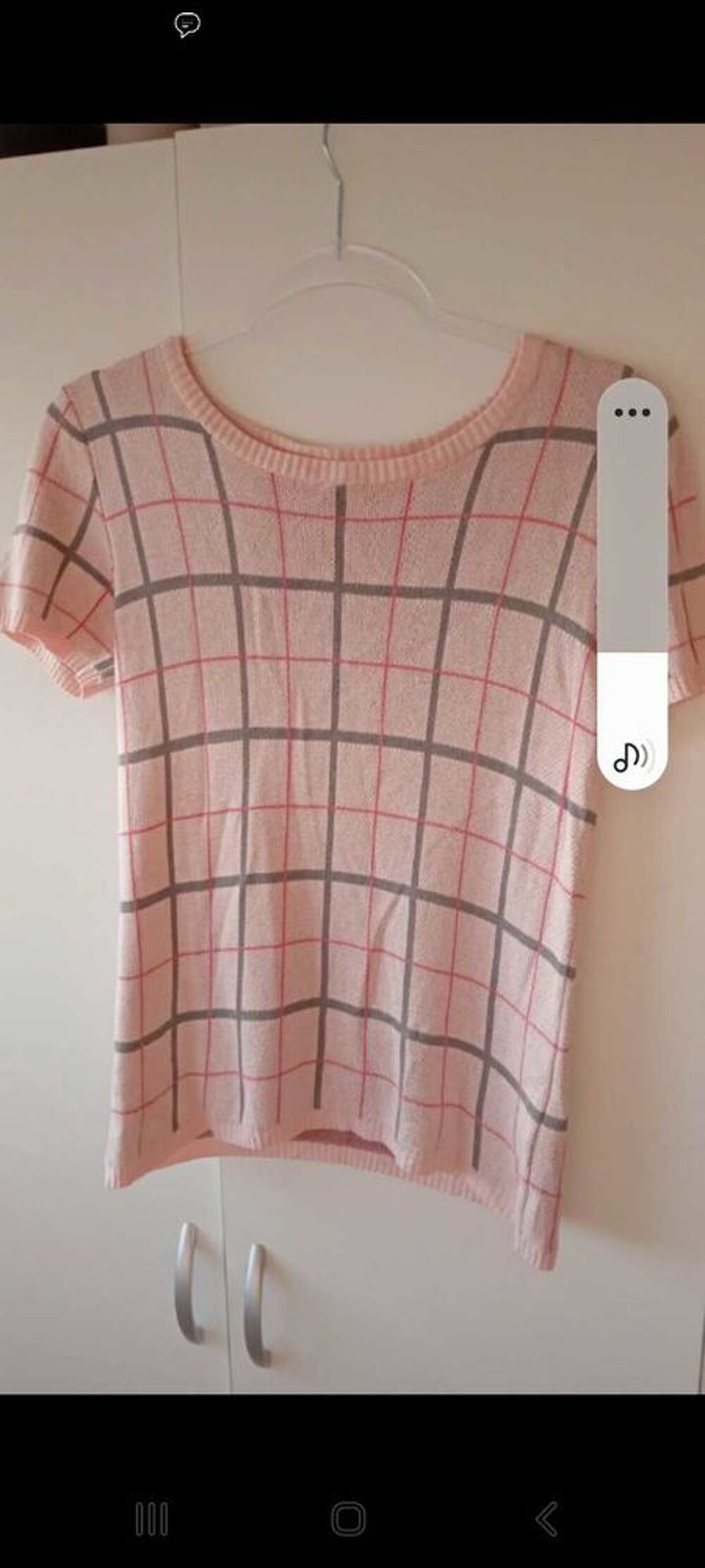 pull raglan courtes manches rose clair taille S Vêtements