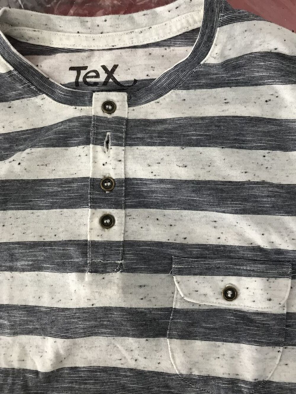 PULL LEGER RAYE GRIS/BEIGE Mouchet&eacute; Vêtements
