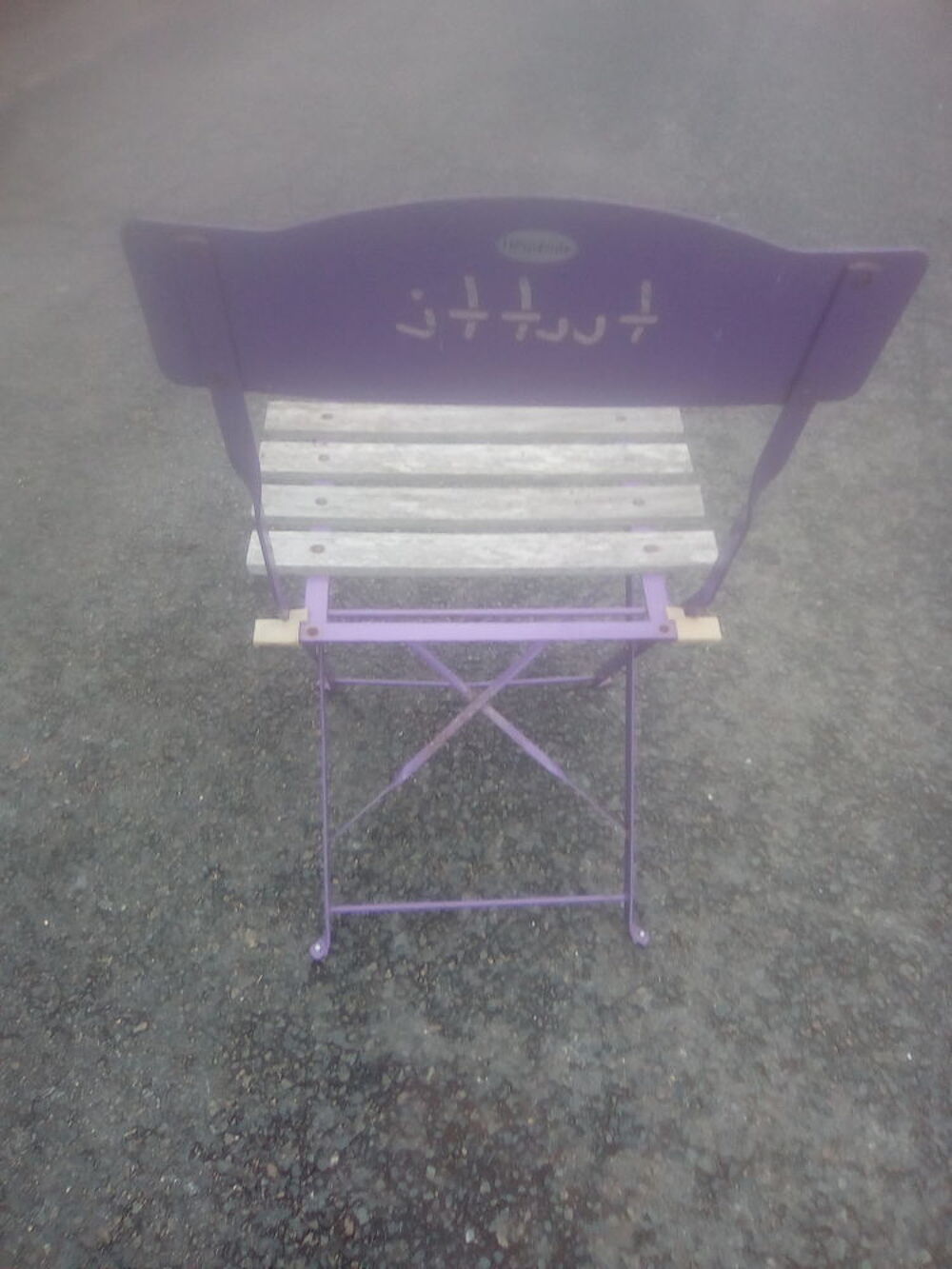 7 chaises bistrot pliables en m&eacute;tal / bois Jardin