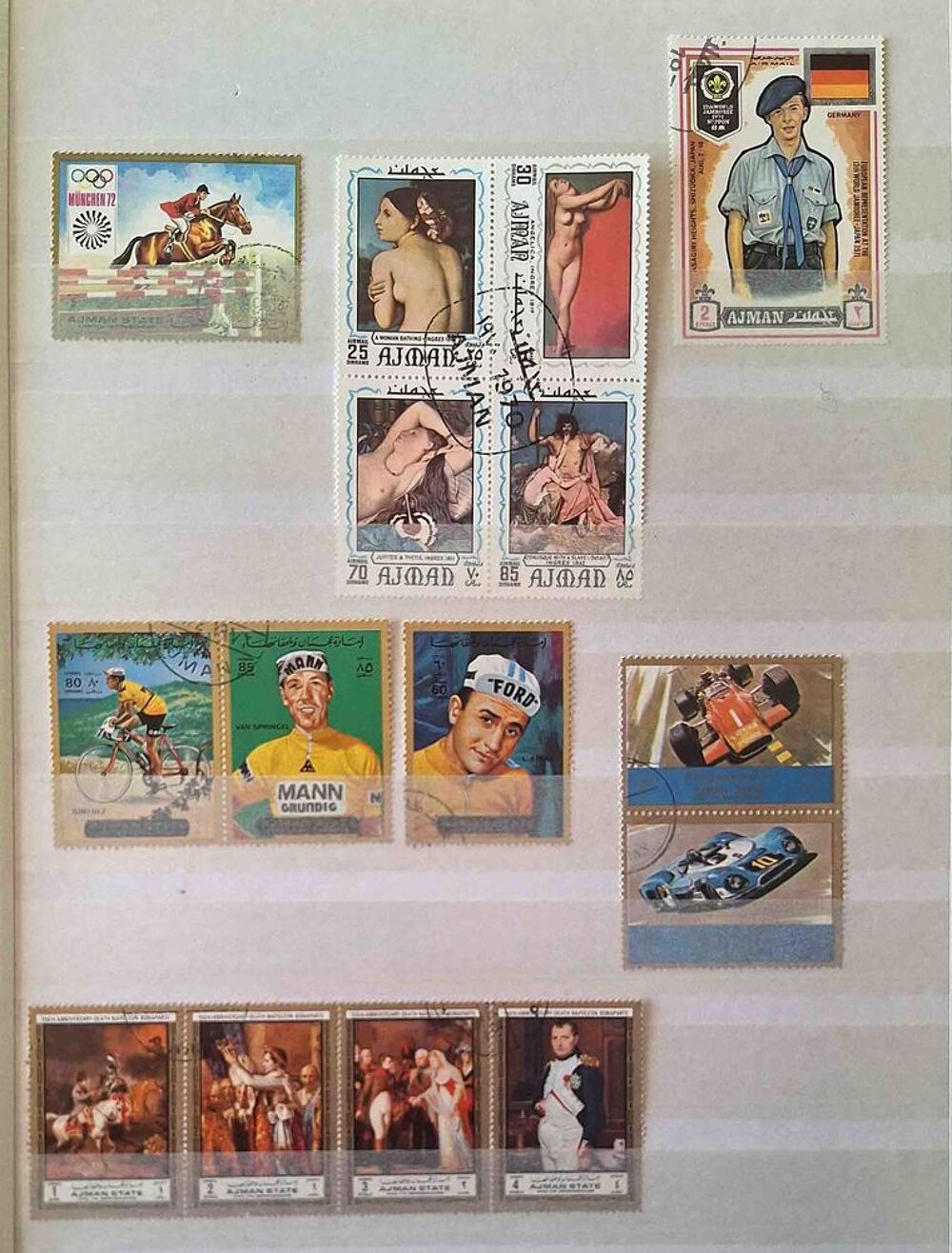 S&eacute;rie de timbres de collection d'Ajman B 