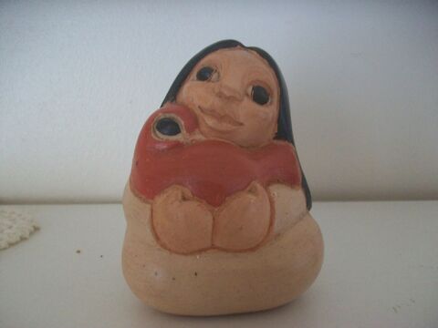 Statuette femme à l'oiseau Poterie d'art Chili 30 Thizy (69)