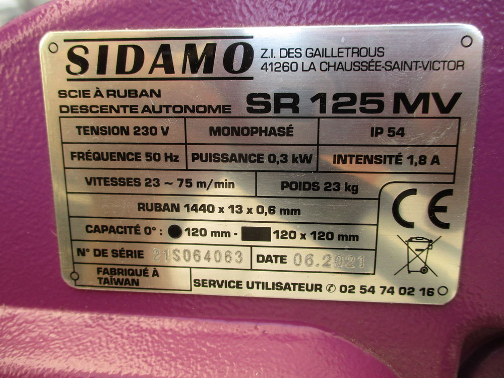 SIDAMO SR 125 - scie &agrave; ruban portative Bricolage