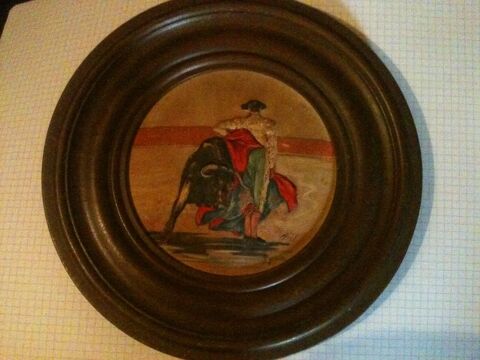 Cadre rond en bois torador peint et attache pour accrocher 10 Bosc-le-Hard (76)