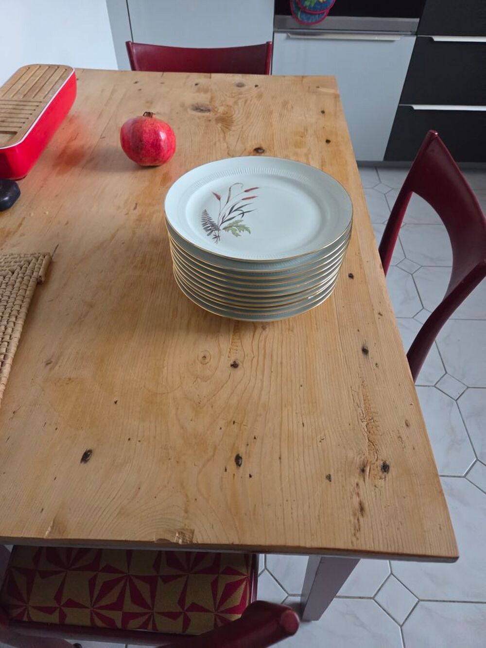 lot d'assiettes vintage porcelaine de France Cuisine