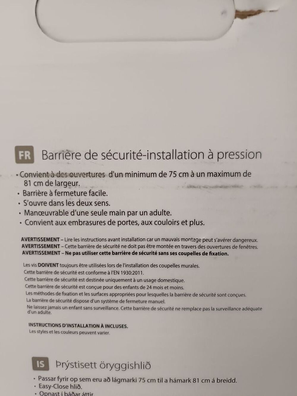 Barri&egrave;re de s&eacute;curit&eacute;. Puériculture