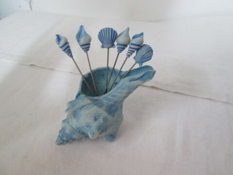 Set de piques ap�ritif forme de coquillage d�cor bord de mer 10 Chauriat (63)