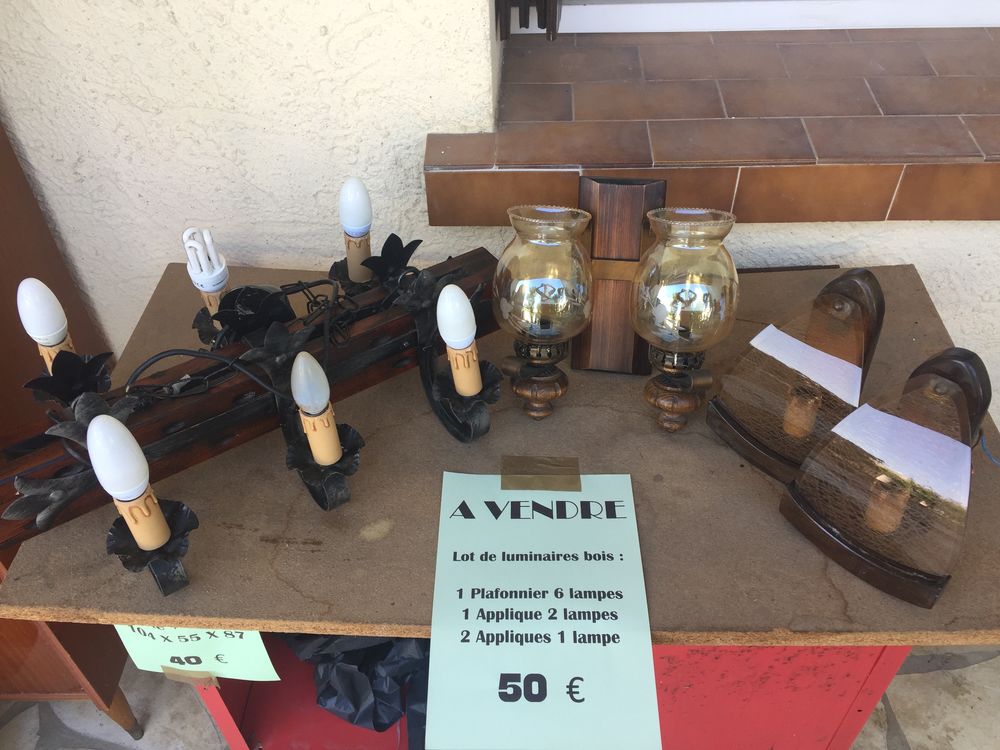 lot de luminaires bois Décoration