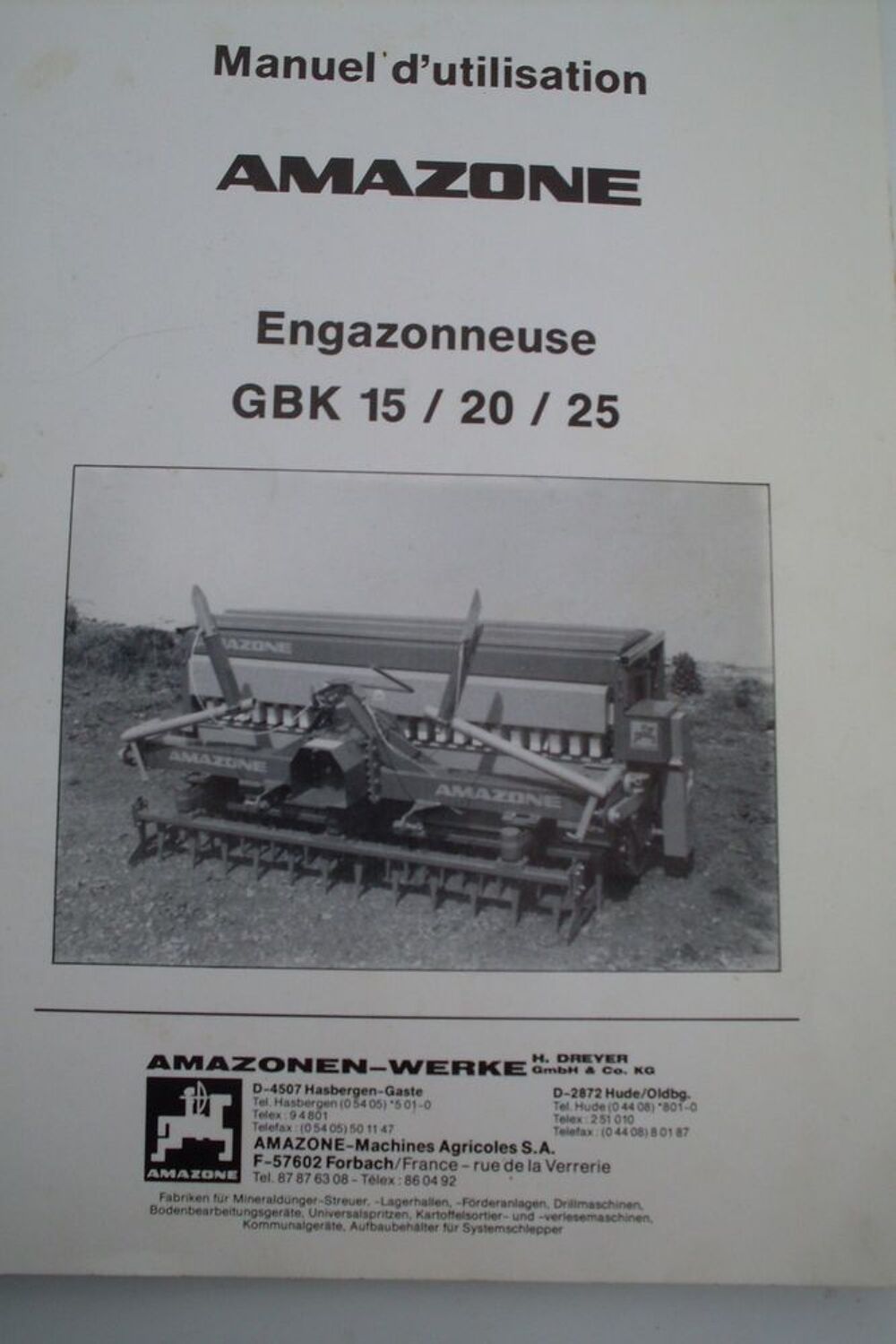Engazonneuse Amazone Bricolage