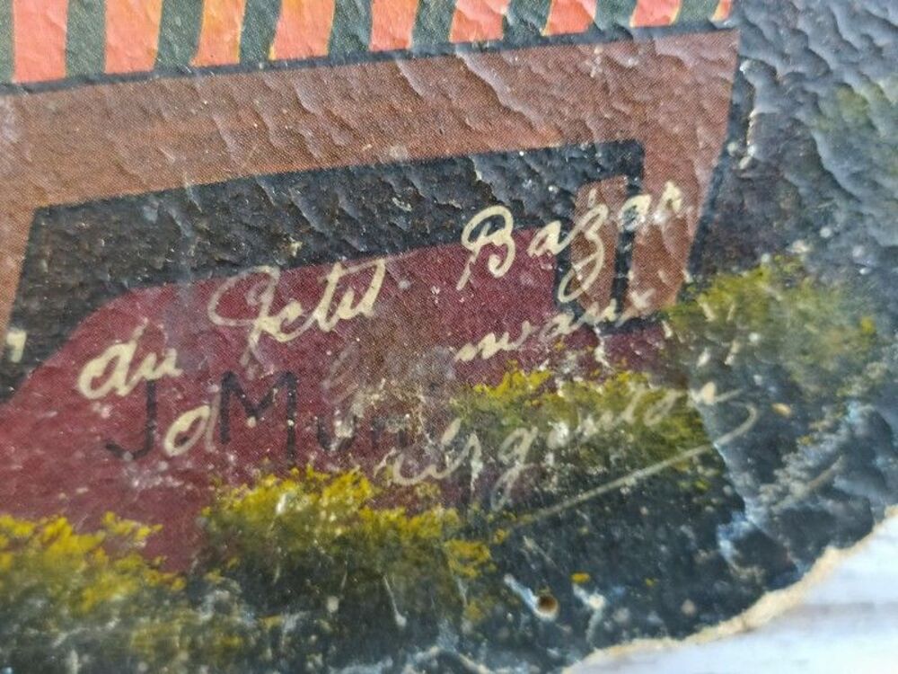 Publicit&eacute; Litho sur Bois Enfant Au Petit Bazar Argenton 