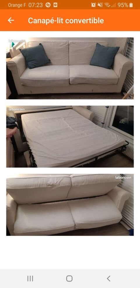 Canap convertible 2 places cru 130 Puteaux (92)
