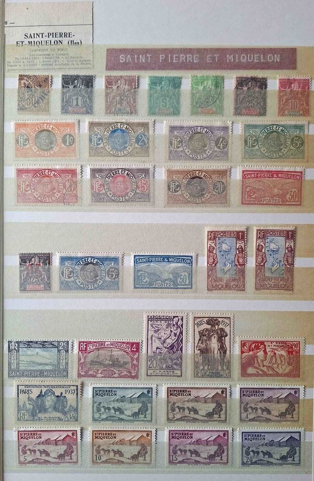 S&eacute;rie de timbres de collection de Saint-Pierre-et-Miquelon 