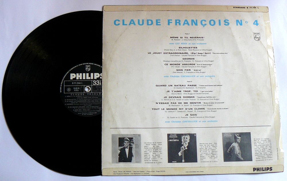LP Claude FRANCOIS : m&ecirc;me si tu revenais - pochette Richir CD et vinyles