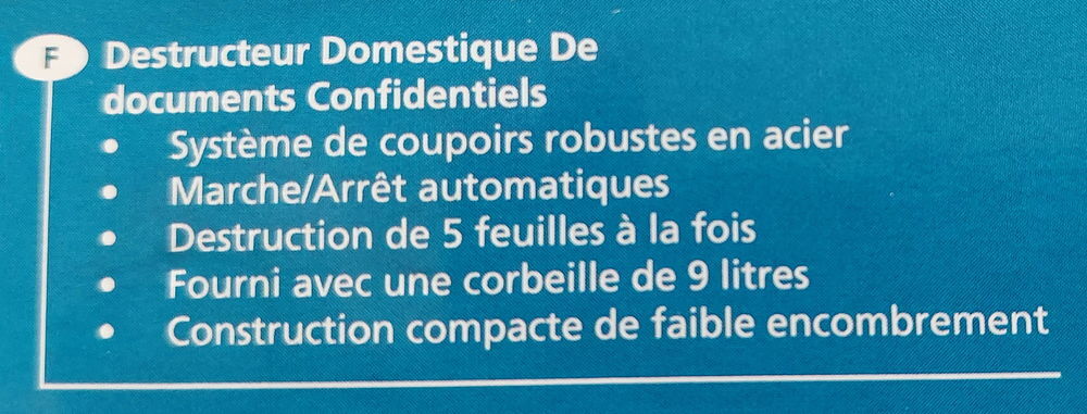 Destructeur de Documents Rexel HS.60 + Matériel informatique