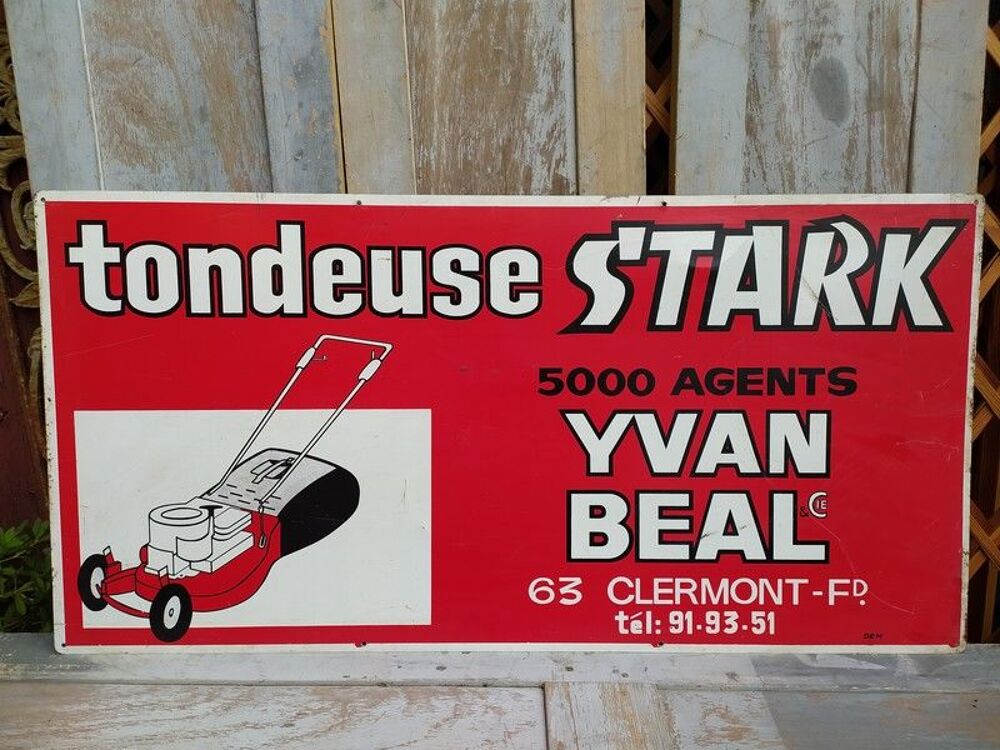 Plaque Publicitaire Tondeuse STARK ISEKI Clermont Ferrand 
