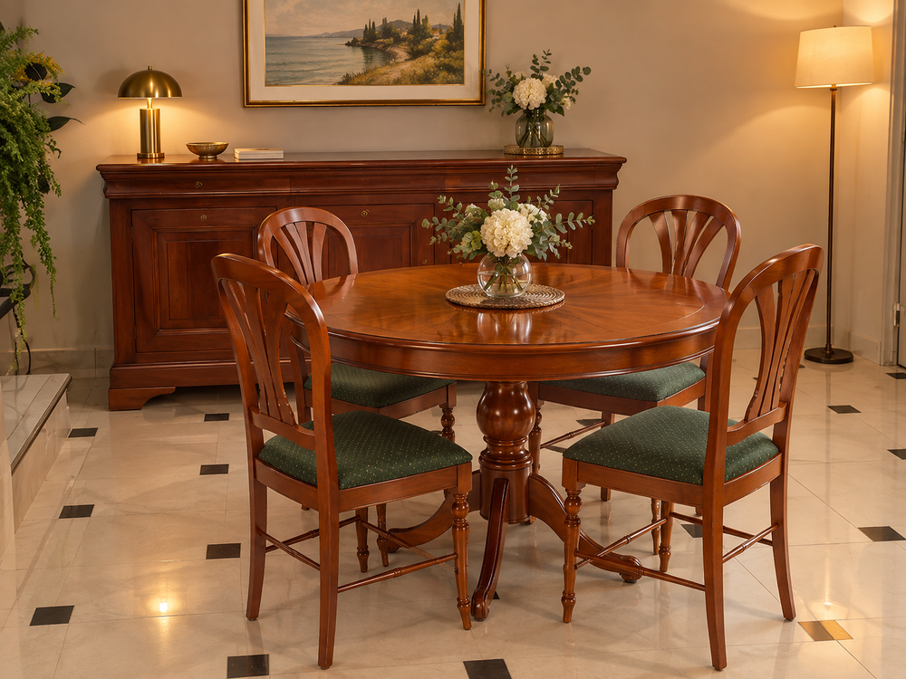 Salle &agrave; manger style Louis-Philippe : Bahut+table+4 chaises Meubles