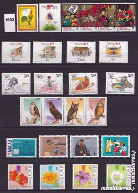 Timbres macao neufs anne complte 1993+ blocs 28 Jou-ls-Tours (37)