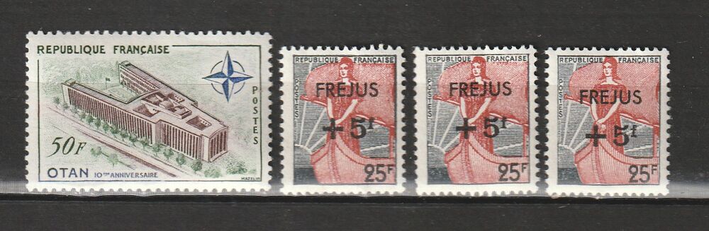 Timbres Neufs ANNEE 1959 en triple 