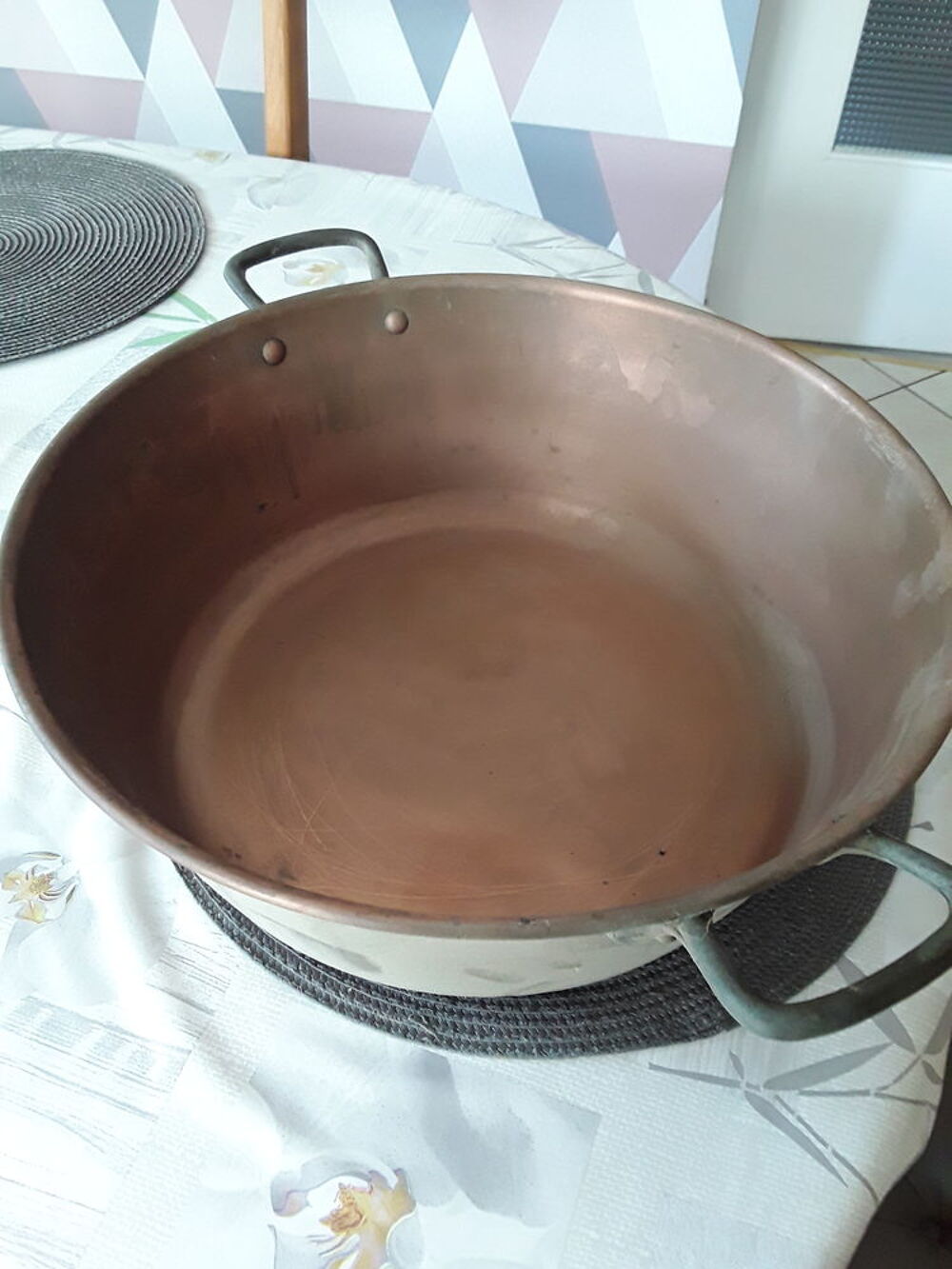 Bassine &agrave; confiture ou autre vintage cuivre rouge 38x19 Cuisine