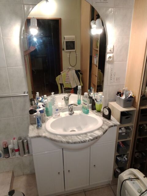 miroir salle de bain avec deux lampes 55 Marquise (62)