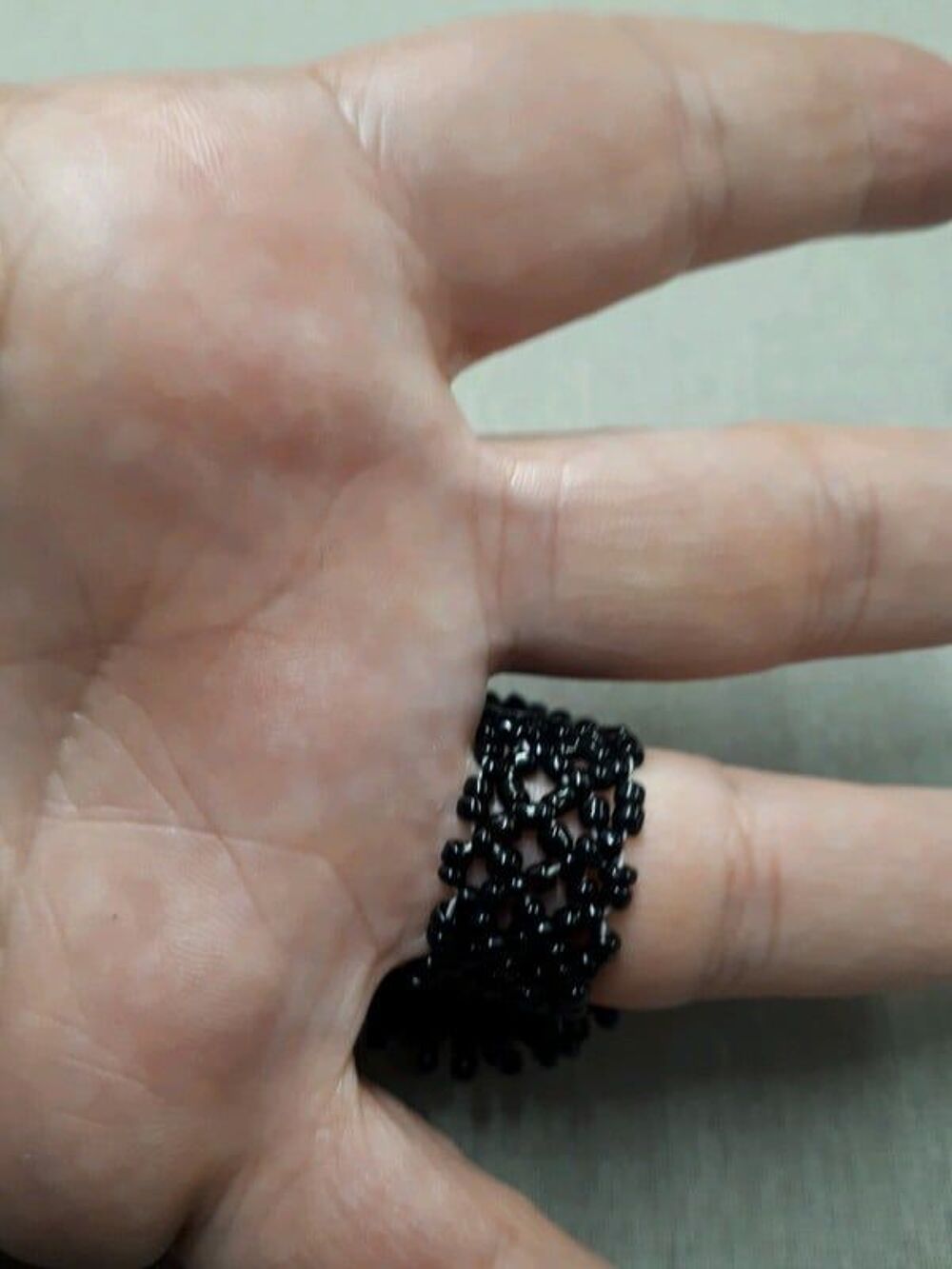 Bague ajustable noir Bijoux et montres