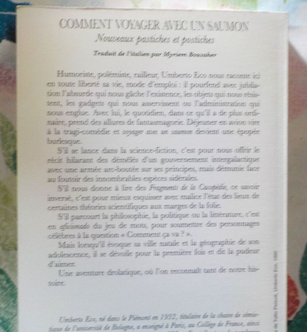 COMMENT VOYAGER AVEC UN SAUMON Nouveaux pastiches et postich Livres et BD