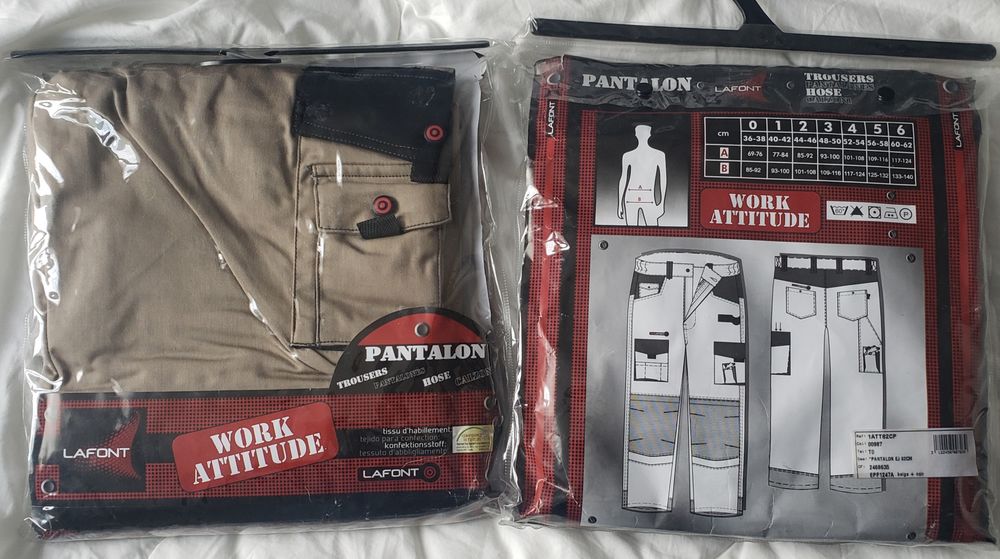 Pantalon de travail Lafont beige /noir T0 Vêtements