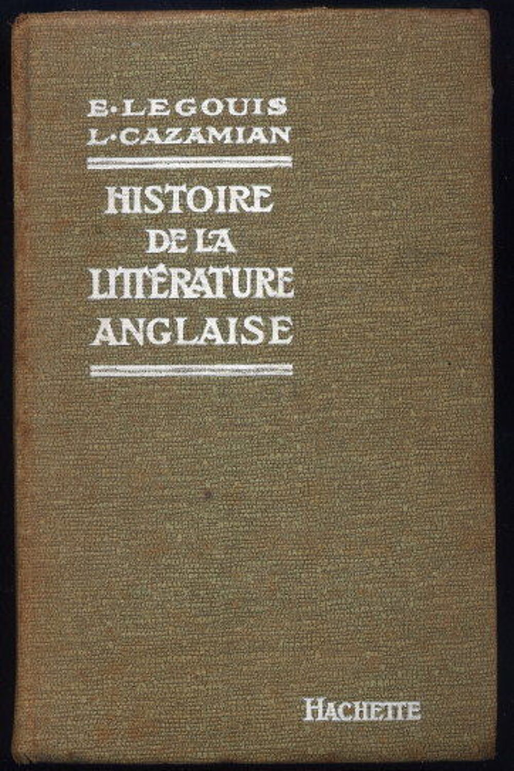 HISTOIRE DE LA LITT&Eacute;RATURE ANGLAISE
1924 Livres et BD
