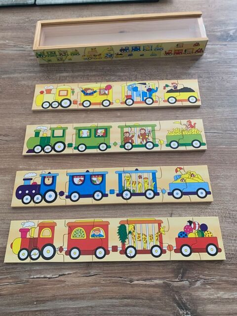 Jouet  4 Puzzle en bois     Train + cirque    6 Saleilles (66)