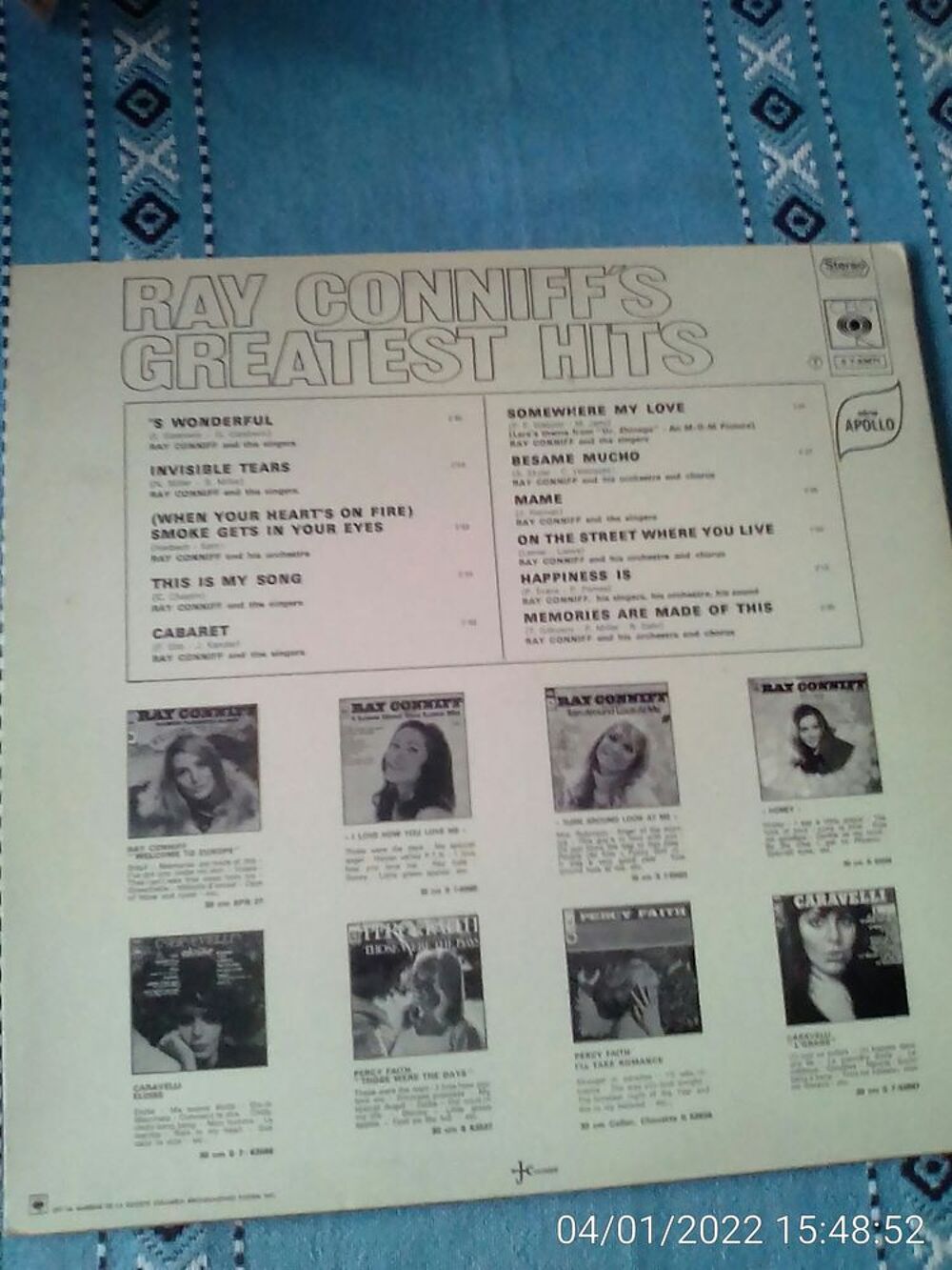 Vinyle 33T GREATEST HITS-RAY CONNIFFS CD et vinyles