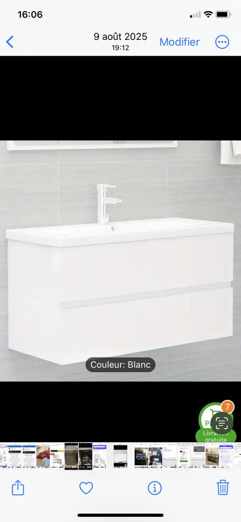  Meuble de salle de bain neuf, blanc laqué Serris (77)