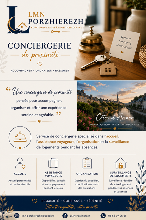 Aide &agrave; la gestion locative & surveillance de r&eacute;sidences 0 22200 Grâces