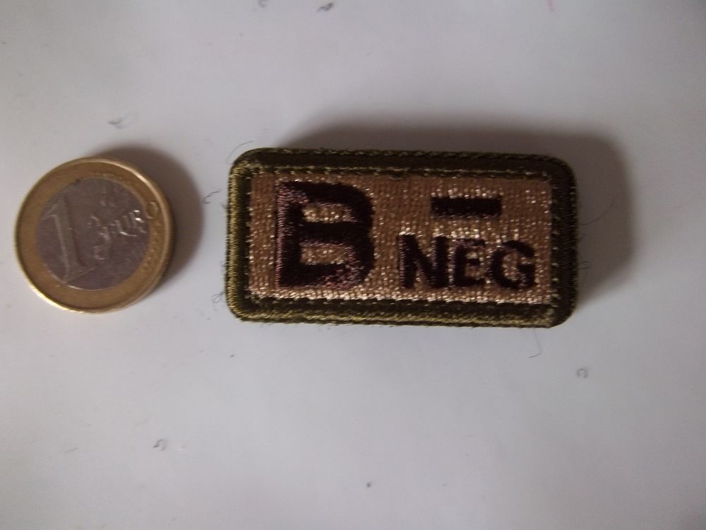 &eacute;cusson militaire groupe sanguin B n&eacute;gatif 