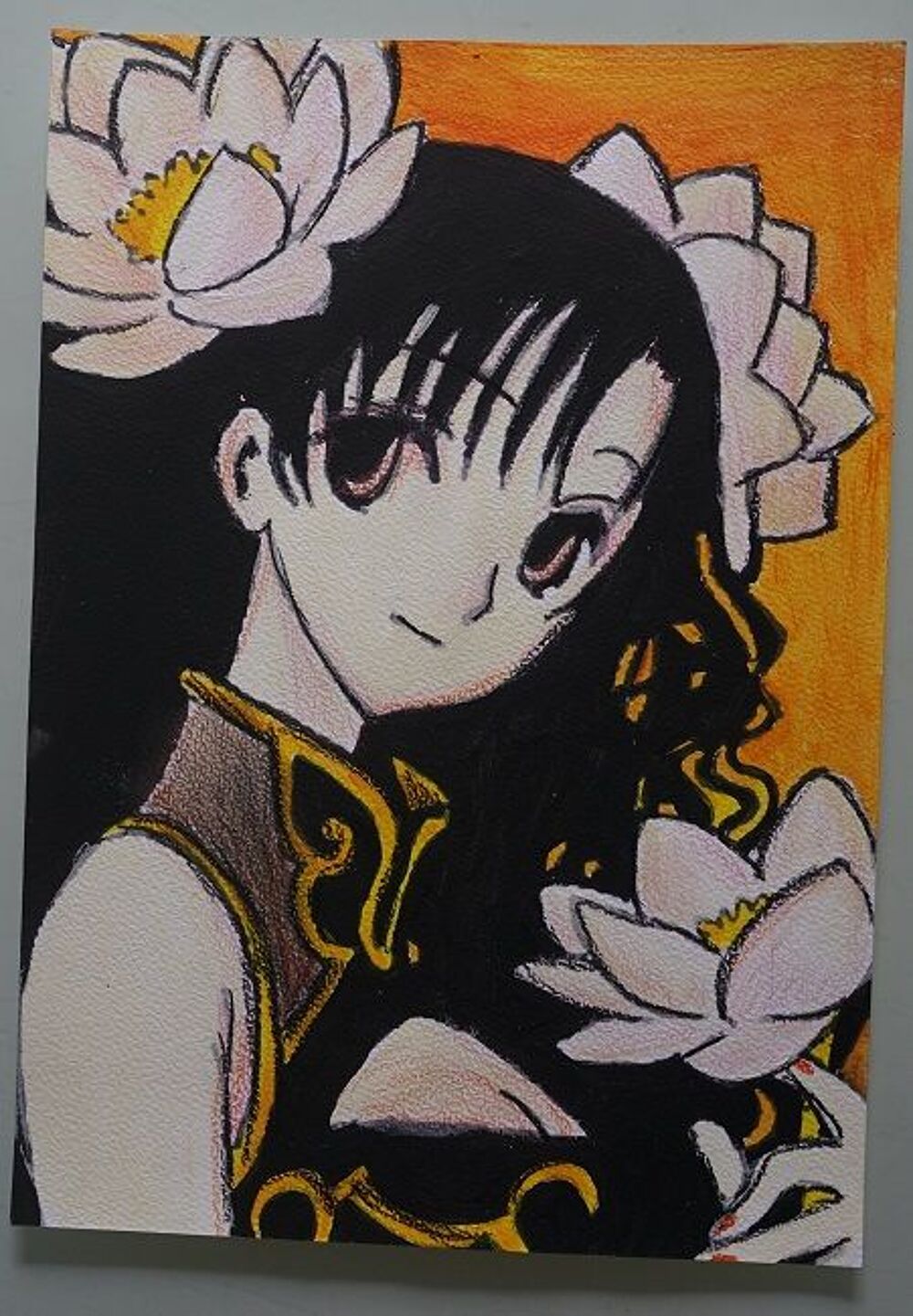 peinture - geisha - sur papier aquarelle format A4 -- 300 g Décoration