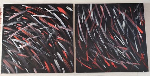 2 tableaux peinture abstraite 30 Broué (28)