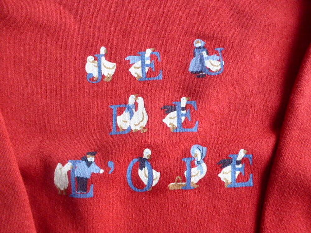 JACADI sweat-shirt rouge jeu de l'oie 8 ans Vtements enfants