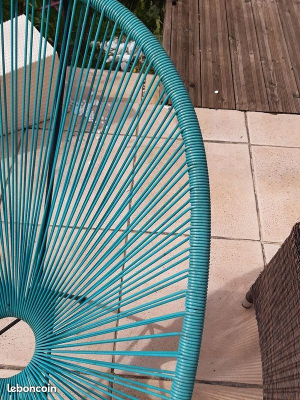 V&eacute;ritable et Grand Fauteuil de jardin Acapulco bleu Design Jardin