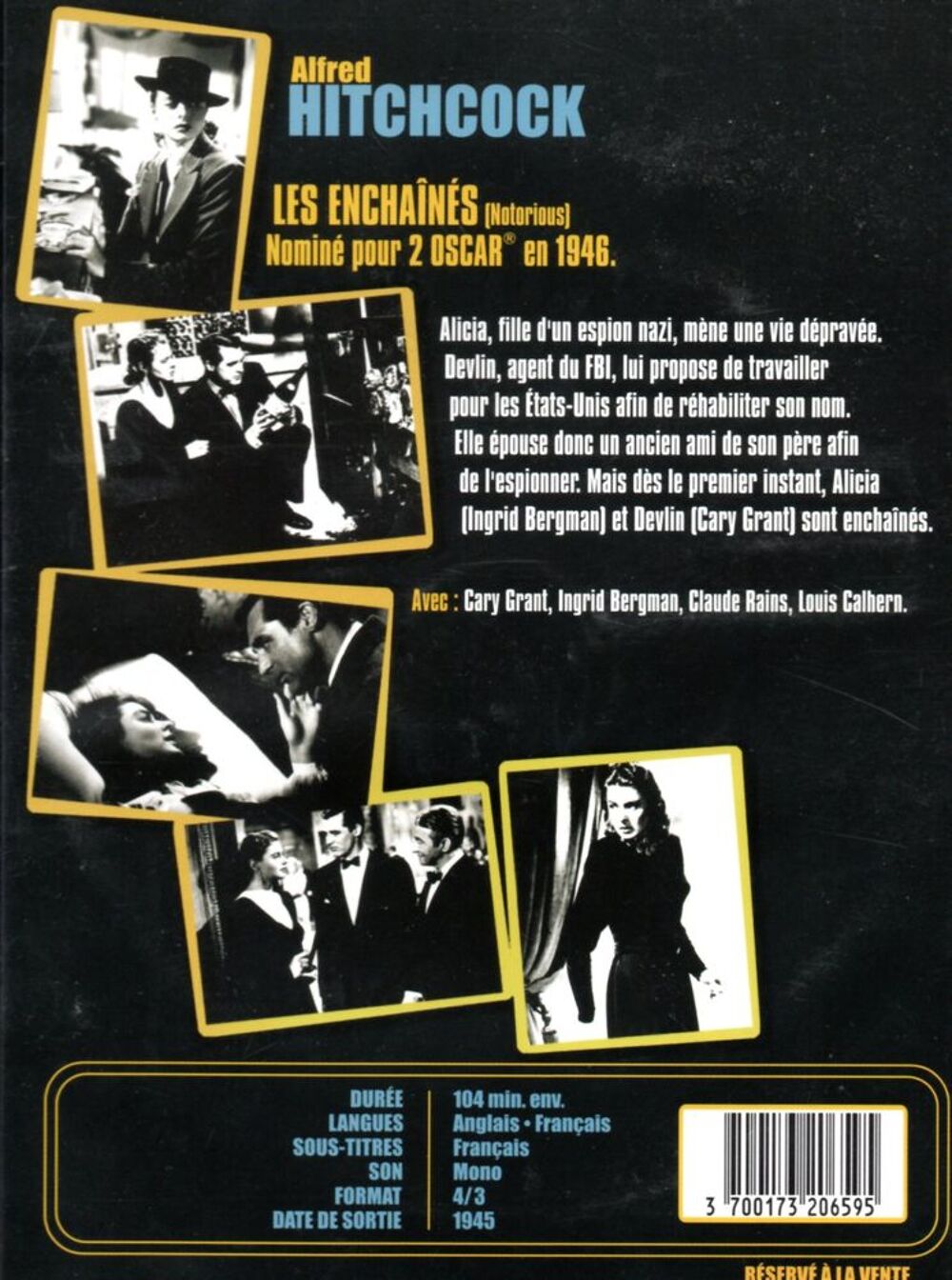 LES ENCHAINES HITCHCOCK format DVD DVD et blu-ray