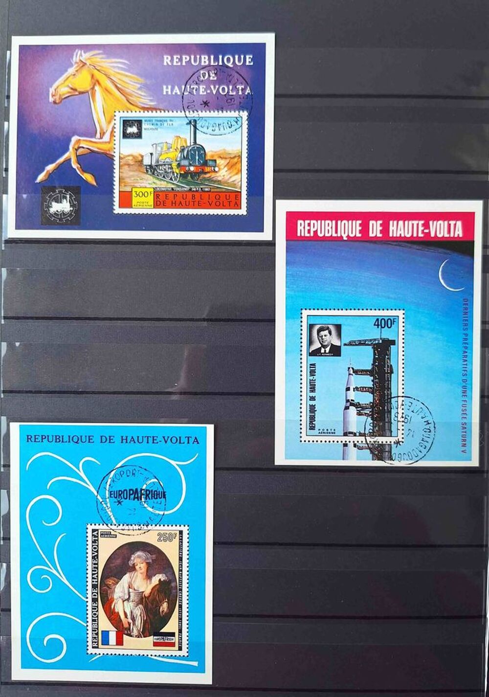 S&eacute;rie de timbres de collection de Haute-Volta bis 