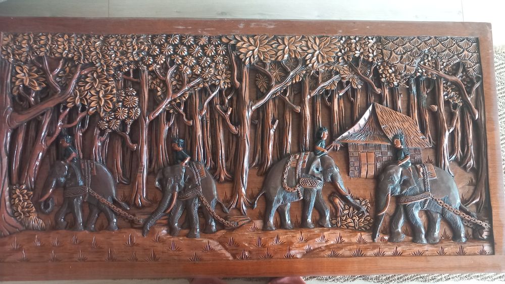 TABLE BOIS BOIS ASIATIQUE TRAVAIL REMARQUABLE Meubles