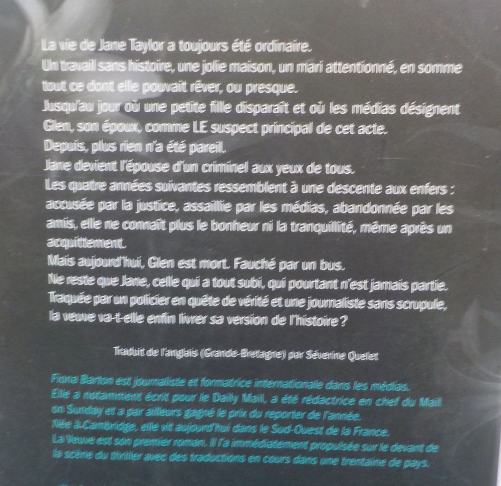 LA VEUVE de Fiona BARTON Ed. de Noyelles Livres et BD