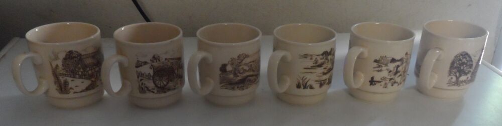 6 Mugs-tasses neuves en c&eacute;ramique COLOROLL KILNCRAFT ENGLAND Cuisine