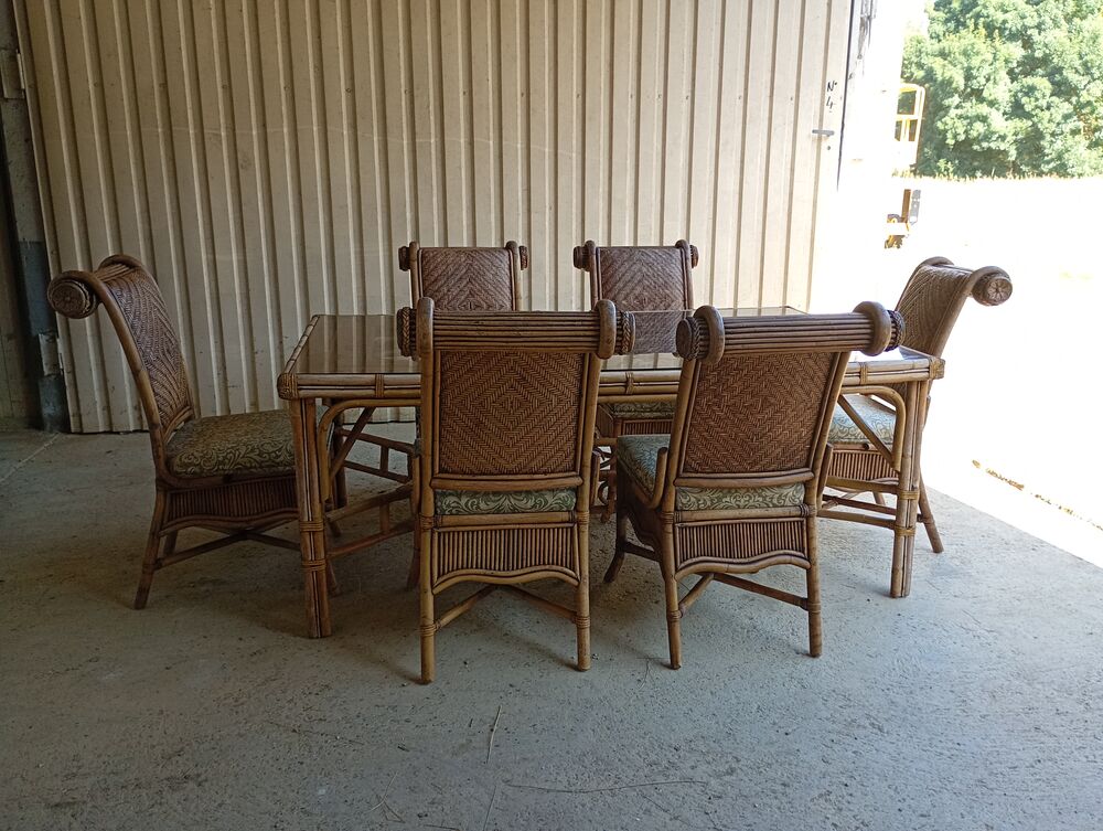 SALON DE JARDIN BAMBOU STYLE COLONNIAL Meubles