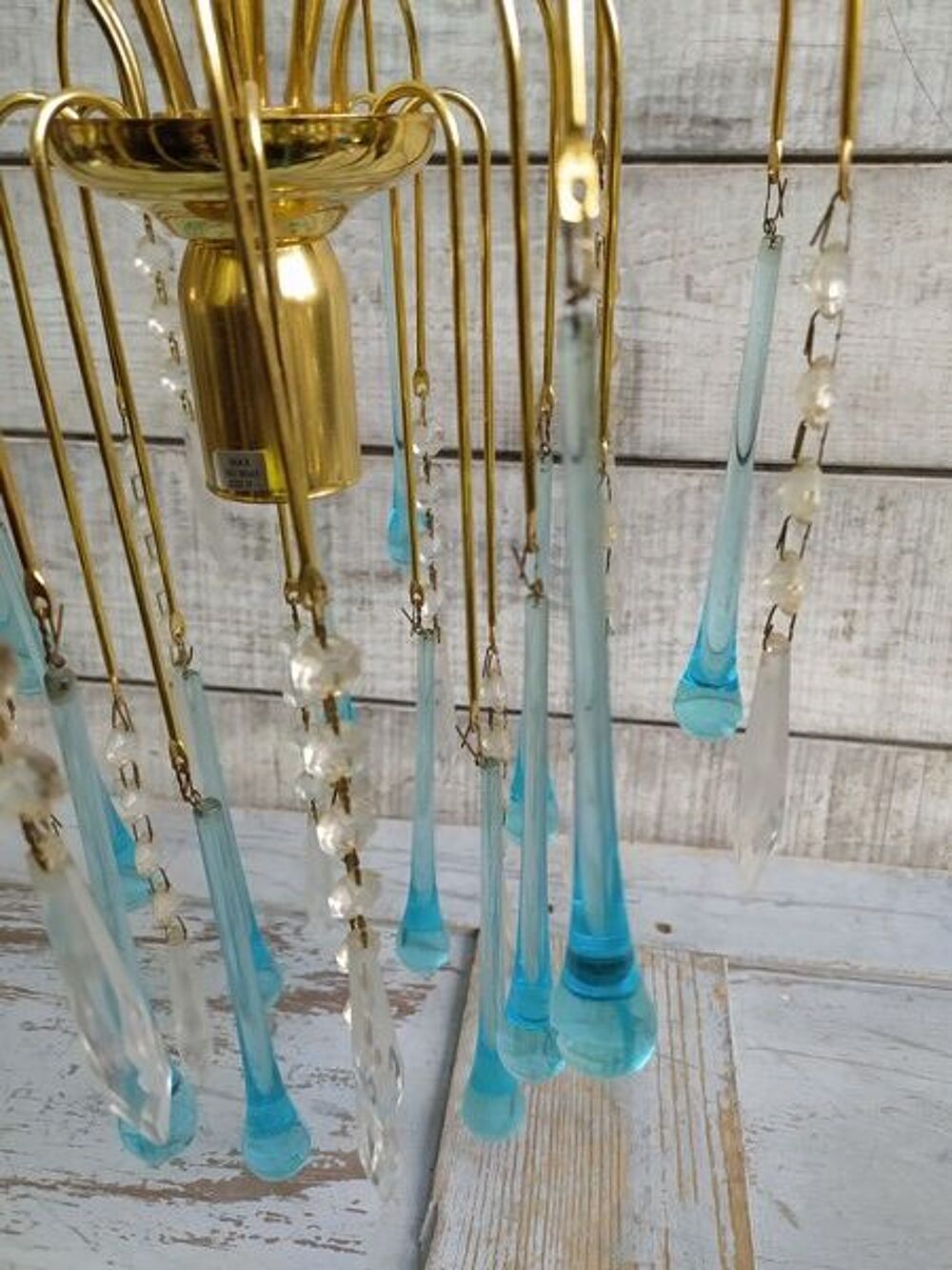 Lustre Verre de Murano Pampilles Gouttes Design Paolo Venini Dcoration