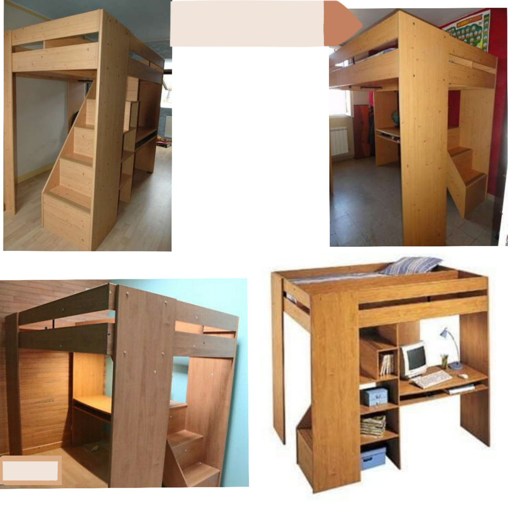 lit-bureau gautier(vrai,avec plaque origine) Meubles